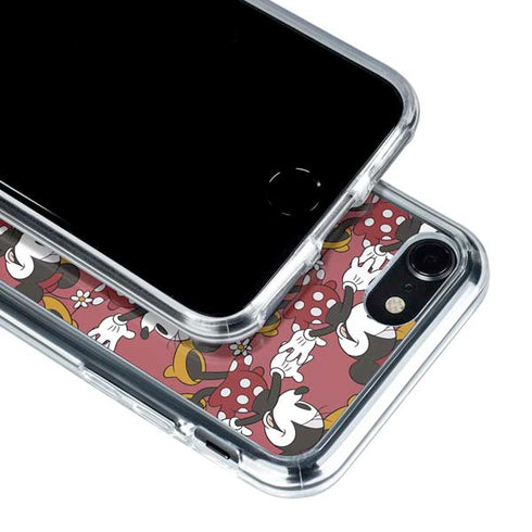 Disney Minnie Mouse Dancing Pattern iPhone SE (2nd & 3rd Gen) Clear Case
