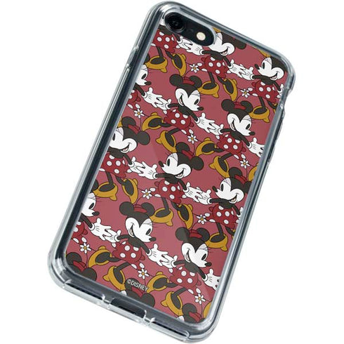 Disney Minnie Mouse Dancing Pattern iPhone SE (2nd & 3rd Gen) Clear Case