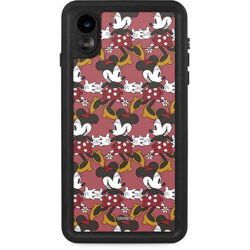 Disney Minnie Mouse Dancing Pattern iPhone XR Waterproof Case