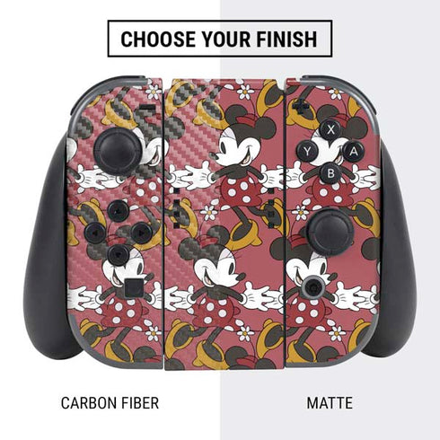 Disney Minnie Mouse Dancing Pattern Nintendo Switch Bundle Skin