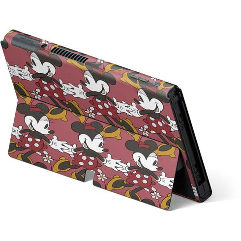 Disney Minnie Mouse Dancing Pattern Nintendo Switch OLED (2021) Skin