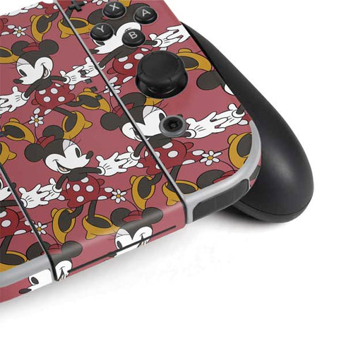 Disney Minnie Mouse Dancing Pattern Nintendo Switch OLED (2021) Skin