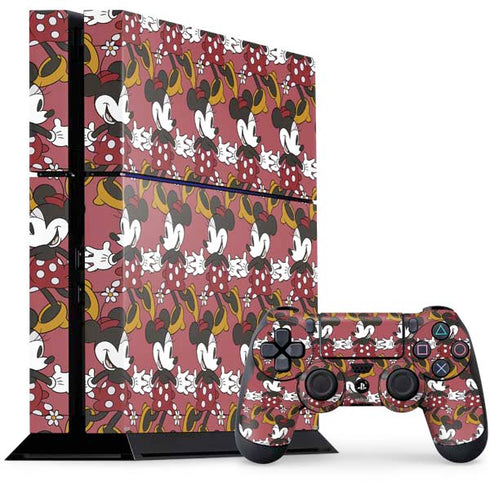 Disney Minnie Mouse Dancing Pattern PS4 Console and Controller Bundle Skin