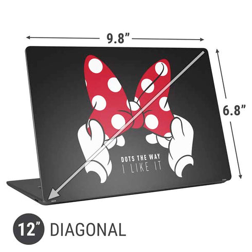 Disney Minnie Mouse Dots The Way Universal Laptop 12in (9.8 x 6.8in) Skin