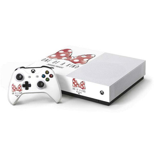 Disney Minnie Mouse One Of A Kind Bow Xbox One S All-Digital Edition Bundle Skin