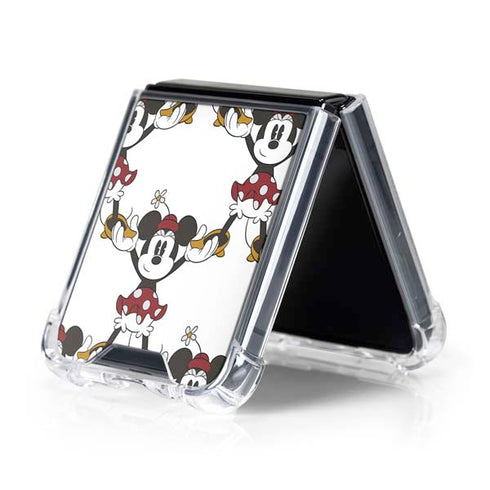 Disney Minnie Mouse Pattern Formation Galaxy Z Flip5 5G Clear Case