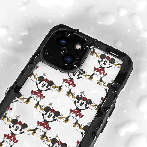 Disney Minnie Mouse Pattern Formation iPhone 13 Mini Waterproof Case