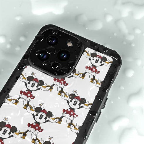 Disney Minnie Mouse Pattern Formation iPhone 14 Pro Max Waterproof Case