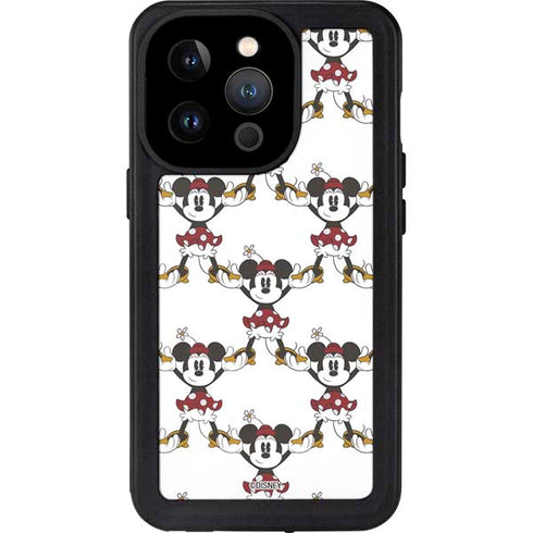 Disney Minnie Mouse Pattern Formation iPhone 14 Pro Waterproof Case