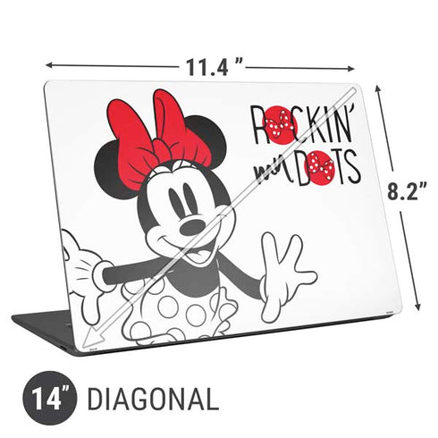Disney Minnie Mouse Rockin My Dots Universal Laptop 14in (11.4 x 8.2in) Skin