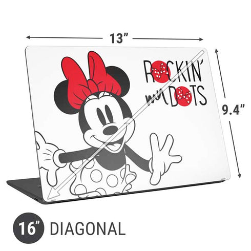 Disney Minnie Mouse Rockin My Dots Universal Laptop 16in (13 x 9.4in) Skin