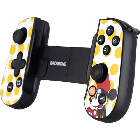 Disney Minnie Mouse Profile Yellow Dots Backbone One for iPhone Game Controller Skin