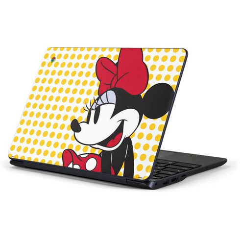 Disney Minnie Mouse Profile Yellow Dots Samsung Chromebook Skin