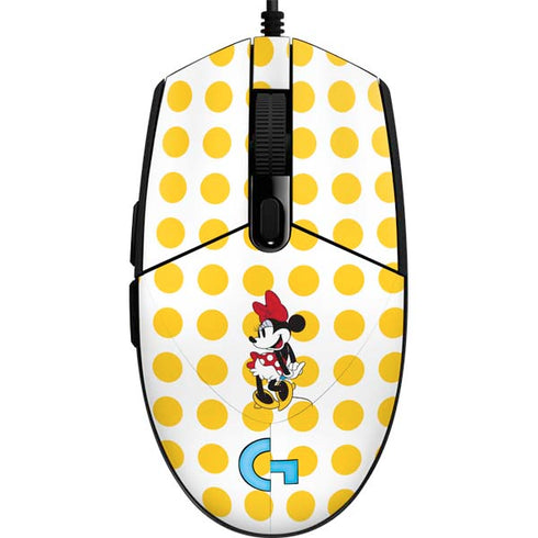 Disney Minnie Mouse Profile Yellow Dots G203 Prodigy RGB Wired Gaming Mouse Skin