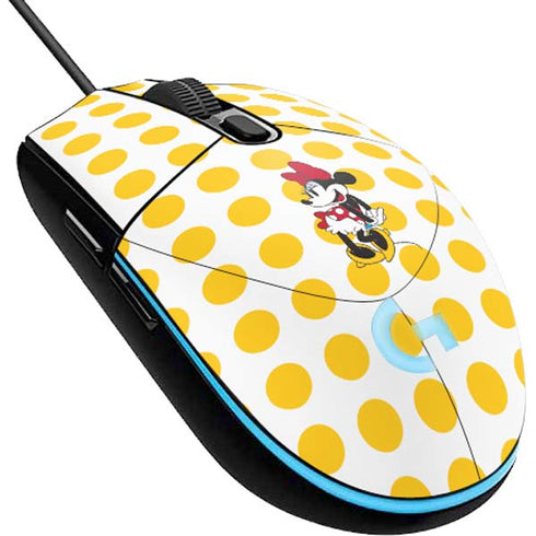 Disney Minnie Mouse Profile Yellow Dots G203 Prodigy RGB Wired Gaming Mouse Skin