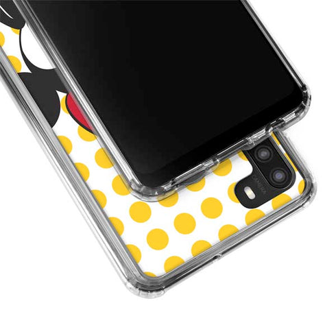 Disney Minnie Mouse Profile Yellow Dots Galaxy A21 Clear Case