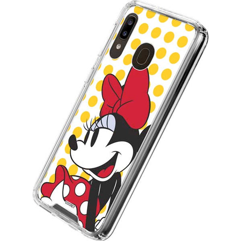 Disney Minnie Mouse Profile Yellow Dots Galaxy A30 Clear Case