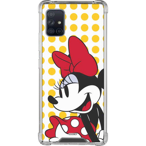 Disney Minnie Mouse Profile Yellow Dots Galaxy A51 5G Clear Case