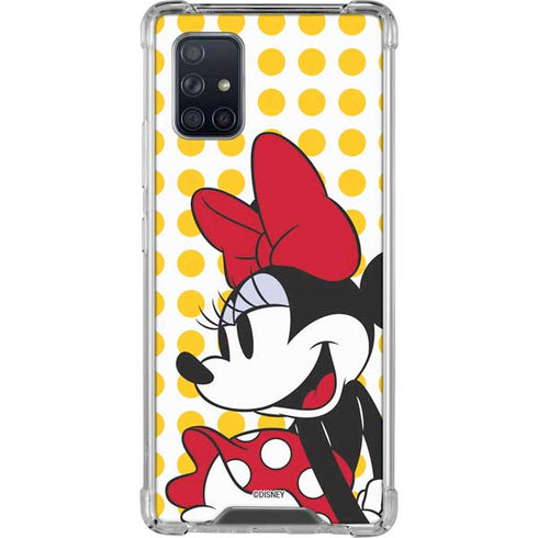 Disney Minnie Mouse Profile Yellow Dots Galaxy A71 5G Clear Case
