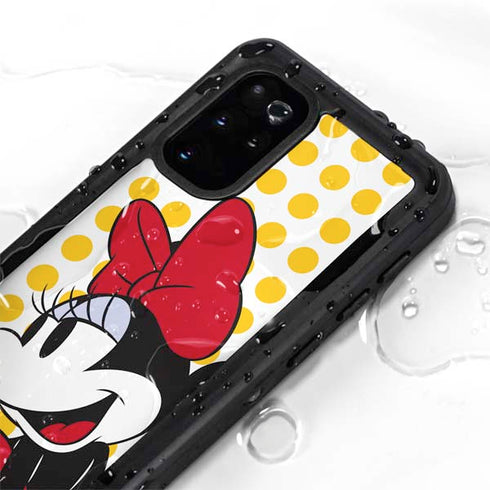 Disney Minnie Mouse Profile Yellow Dots Galaxy S20 Plus Waterproof Case