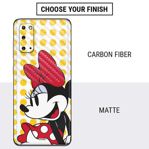 Disney Minnie Mouse Profile Yellow Dots Galaxy S20 Skin