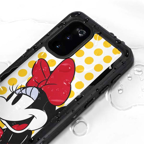 Disney Minnie Mouse Profile Yellow Dots Galaxy S20 Waterproof Case