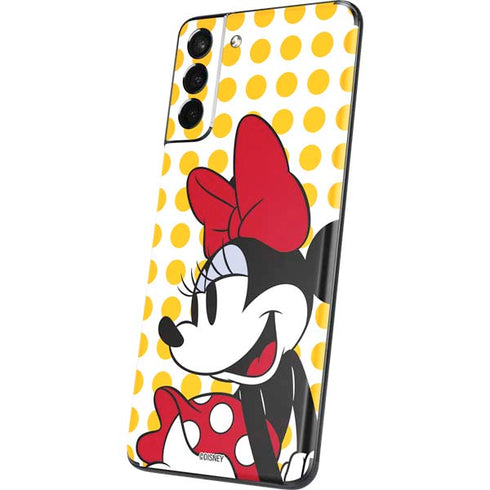Disney Minnie Mouse Profile Yellow Dots Galaxy S21 Plus 5G Skin