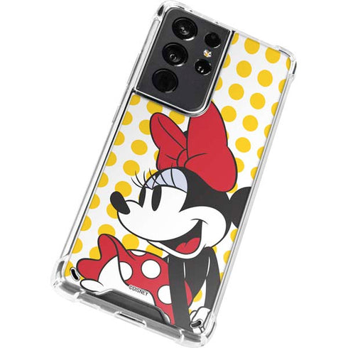 Disney Minnie Mouse Profile Yellow Dots Galaxy S21 Ultra 5G Clear Case