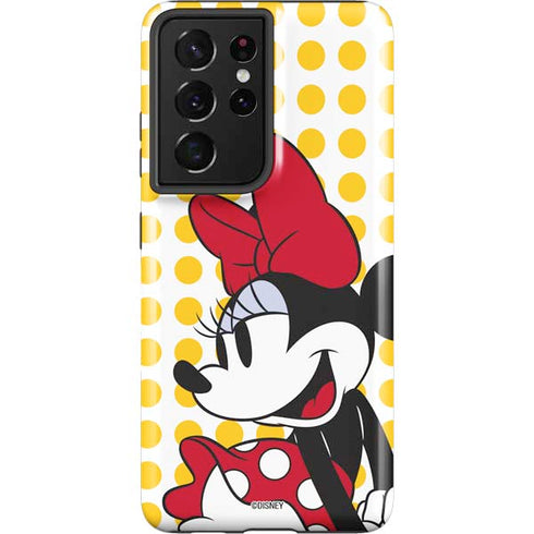 Disney Minnie Mouse Profile Yellow Dots Galaxy S21 Ultra 5G Pro Case