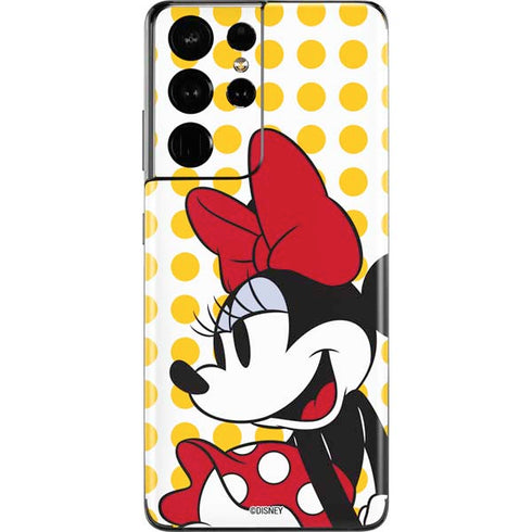 Disney Minnie Mouse Profile Yellow Dots Galaxy S21 Ultra 5G Skin
