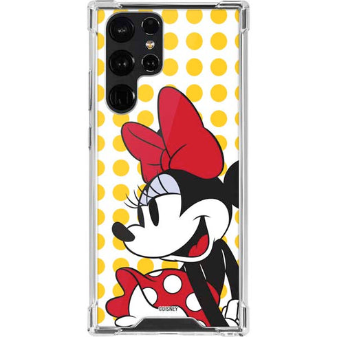 Disney Minnie Mouse Profile Yellow Dots Galaxy S22 Ultra Clear Case