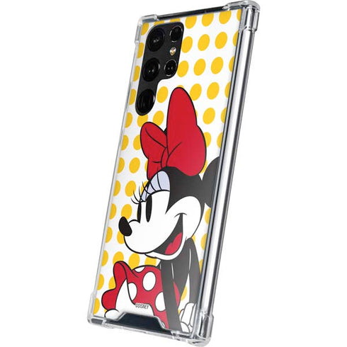 Disney Minnie Mouse Profile Yellow Dots Galaxy S22 Ultra Clear Case