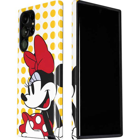 Disney Minnie Mouse Profile Yellow Dots Galaxy S22 Ultra Pro Case