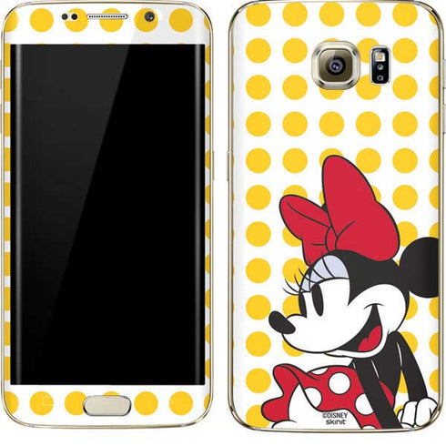Disney Minnie Mouse Profile Yellow Dots Galaxy S7 Edge Skin