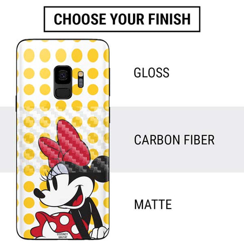 Disney Minnie Mouse Profile Yellow Dots Galaxy S9 Skin