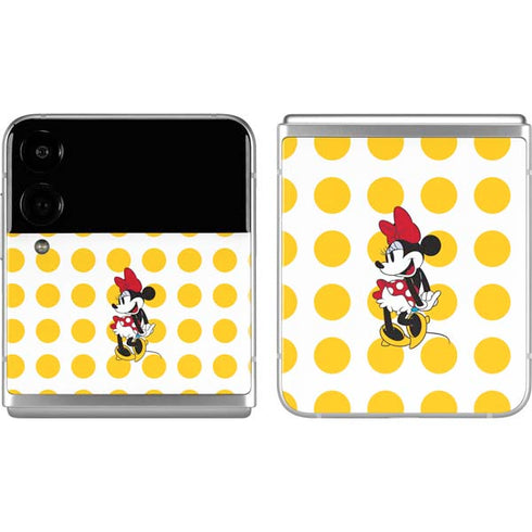 Disney Minnie Mouse Profile Yellow Dots Galaxy Z Flip4 5G Skin