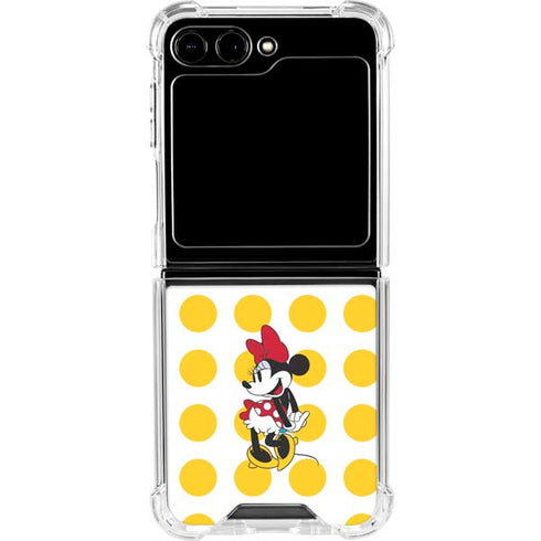Disney Minnie Mouse Profile Yellow Dots Galaxy Z Flip5 5G Clear Case