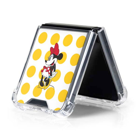 Disney Minnie Mouse Profile Yellow Dots Galaxy Z Flip5 5G Clear Case