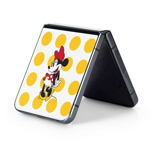 Disney Minnie Mouse Profile Yellow Dots Galaxy Z Flip5 5G Skin