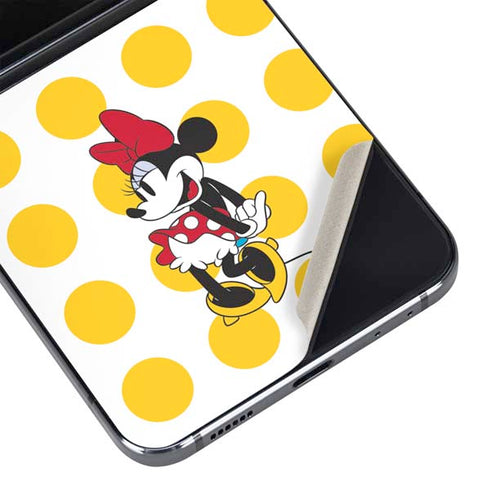 Disney Minnie Mouse Profile Yellow Dots Galaxy Z Flip5 5G Skin