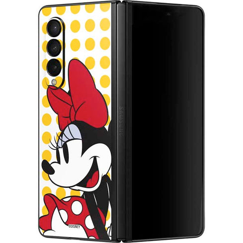 Disney Minnie Mouse Profile Yellow Dots Galaxy Z Fold3 5G Skin
