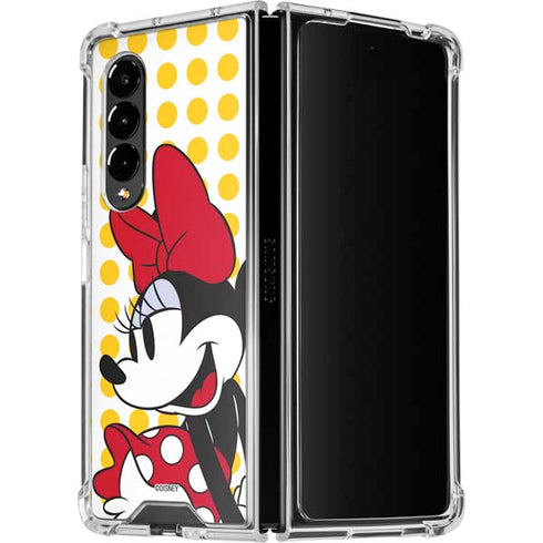 Disney Minnie Mouse Profile Yellow Dots Galaxy Z Fold4 5G Clear Case