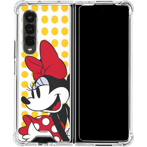 Disney Minnie Mouse Profile Yellow Dots Galaxy Z Fold4 5G Clear Case