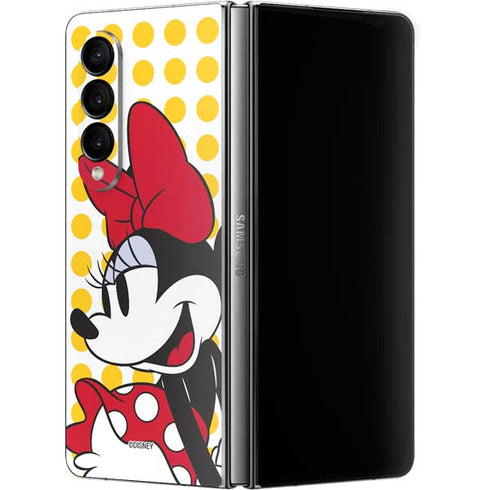 Disney Minnie Mouse Profile Yellow Dots Galaxy Z Fold4 5G Skin