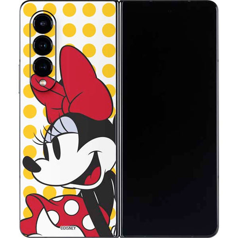 Disney Minnie Mouse Profile Yellow Dots Galaxy Z Fold4 5G Skin