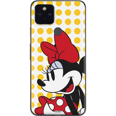 Disney Minnie Mouse Profile Yellow Dots Google Pixel 5a Skin