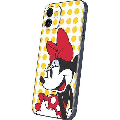Disney Minnie Mouse Profile Yellow Dots iPhone 12 Mini Skin