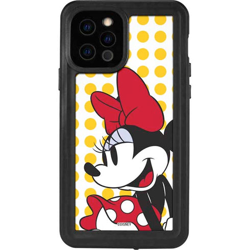 Disney Minnie Mouse Profile Yellow Dots iPhone 12 Pro Waterproof Case
