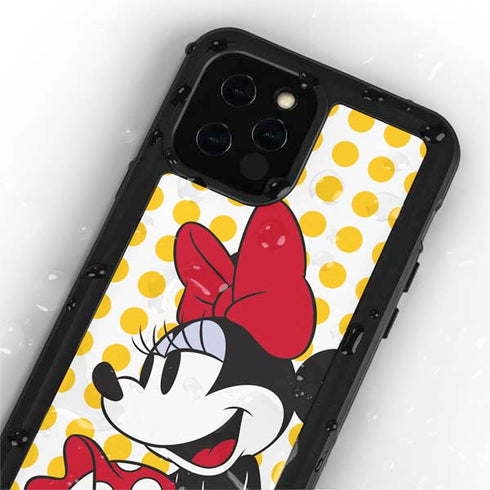 Disney Minnie Mouse Profile Yellow Dots iPhone 12 Pro Waterproof Case