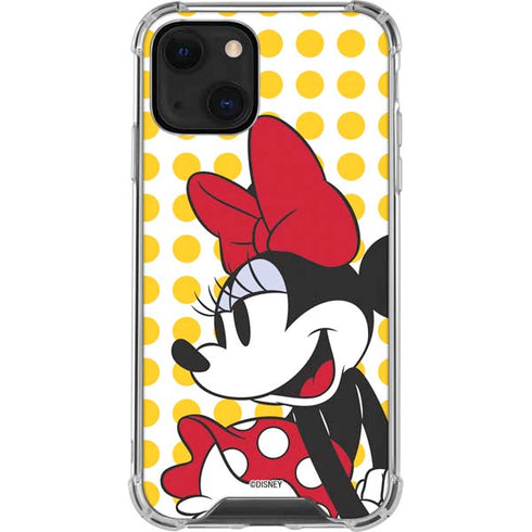 Disney Minnie Mouse Profile Yellow Dots iPhone 14 Clear Case